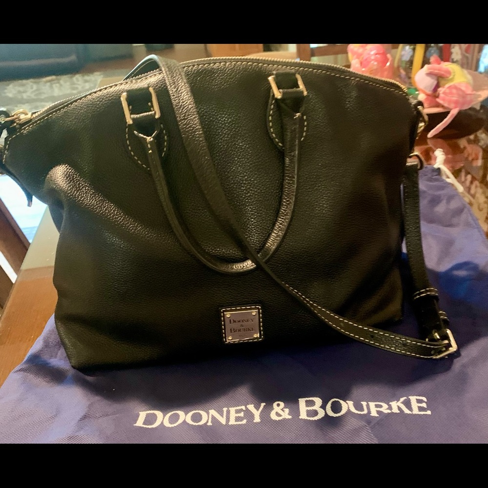 Dooney & Bourke black pebble leather satchel bag